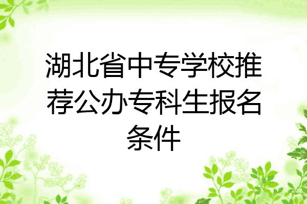 湖北省中专学校推荐公办专科生报名条件