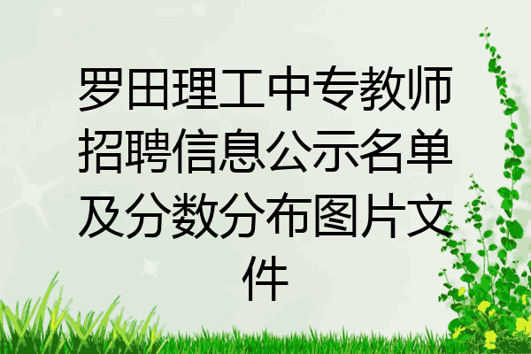 罗田理工中专教师招聘信息公示名单及分数分布图片文件