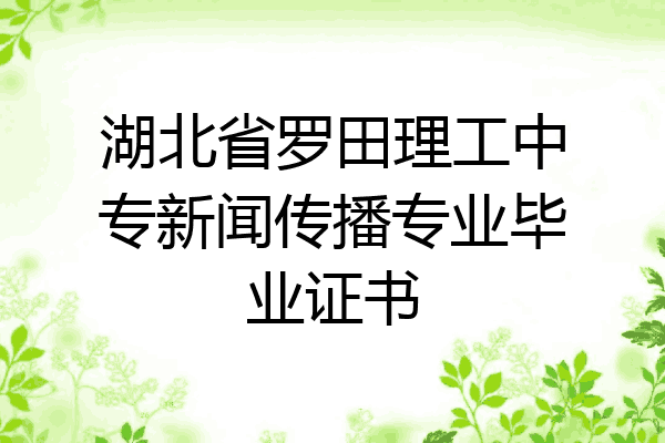 湖北省罗田理工中专新闻传播专业毕业证书