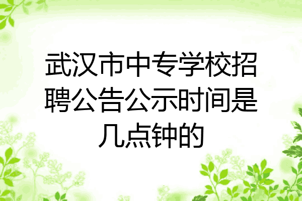 武汉市中专学校招聘公告公示时间是几点钟的