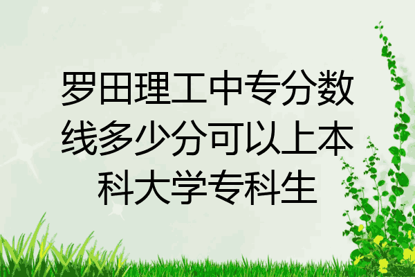 罗田理工中专分数线多少分可以上本科大学专科生