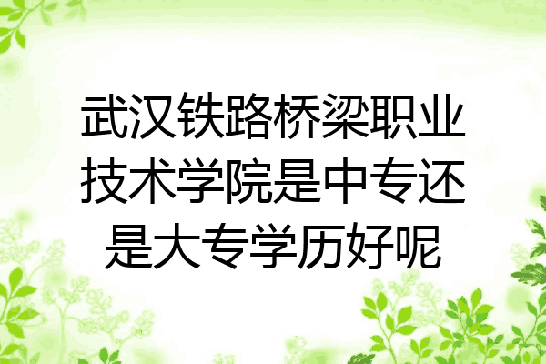 武汉铁路桥梁职业技术学院是中专还是大专学历好呢