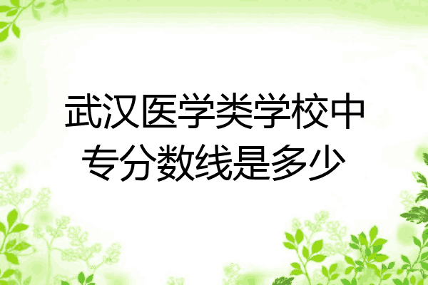 武汉医学类学校中专分数线是多少