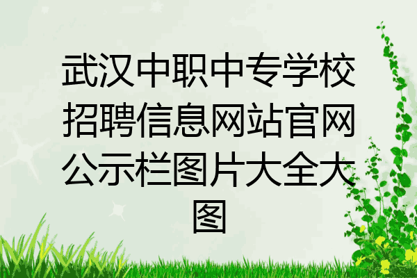 武汉中职中专学校招聘信息网站官网公示栏图片大全大图