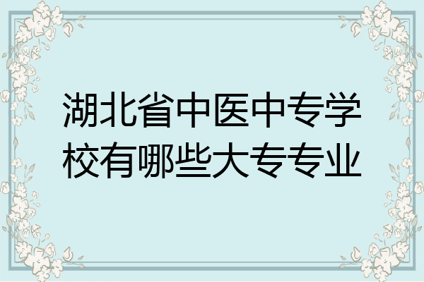 湖北省中医中专学校有哪些大专专业