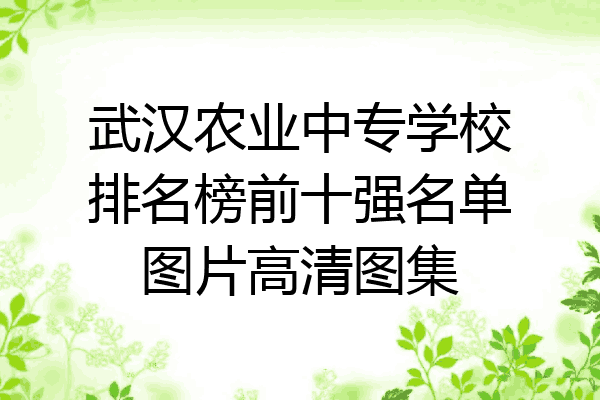 武汉农业中专学校排名榜前十强名单图片高清图集