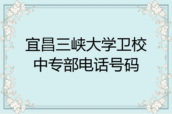 宜昌三峡大学卫校中专部电话号码