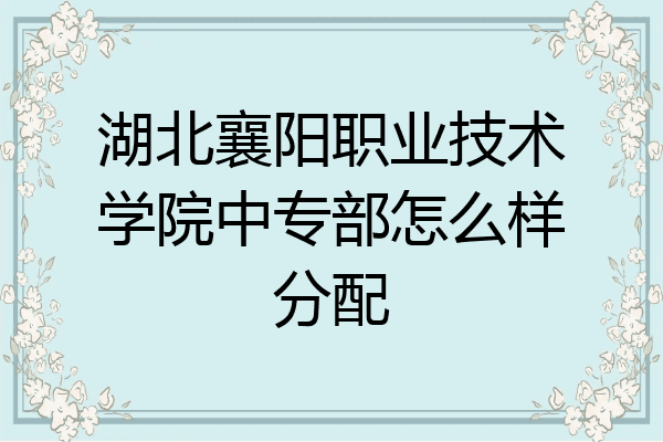 湖北襄阳职业技术学院中专部怎么样分配