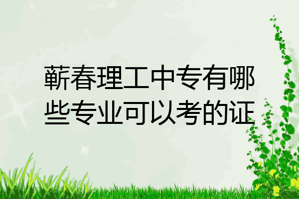 蕲春理工中专有哪些专业可以考的证