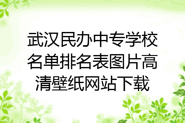 武汉民办中专学校名单排名表图片高清壁纸网站下载
