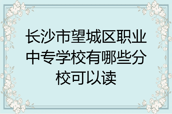 长沙市望城区职业中专学校有哪些分校可以读