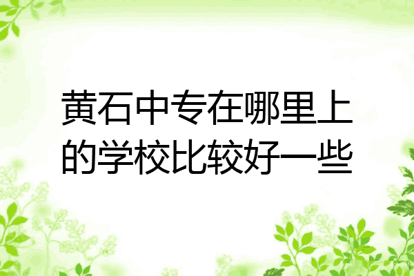 黄石中专在哪里上的学校比较好一些