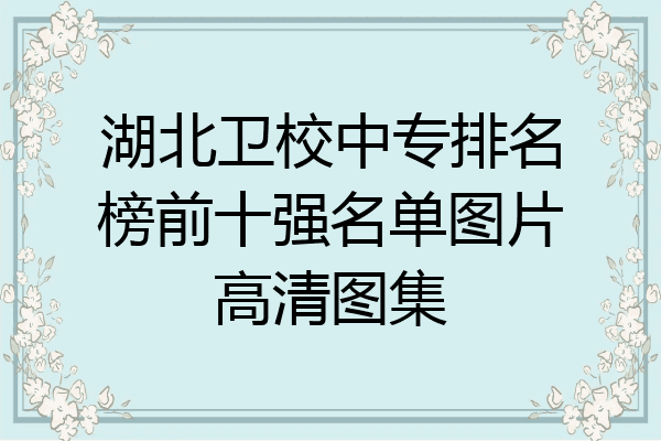湖北卫校中专排名榜前十强名单图片高清图集