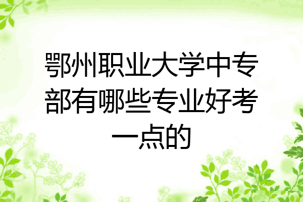 鄂州职业大学中专部有哪些专业好考一点的