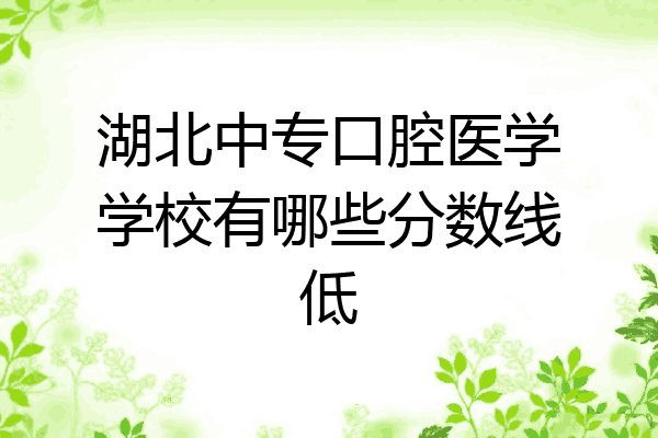 湖北中专口腔医学学校有哪些分数线低