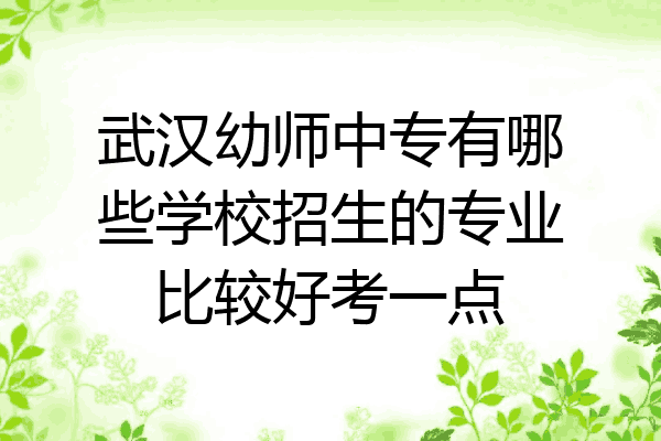武汉幼师中专有哪些学校招生的专业比较好考一点