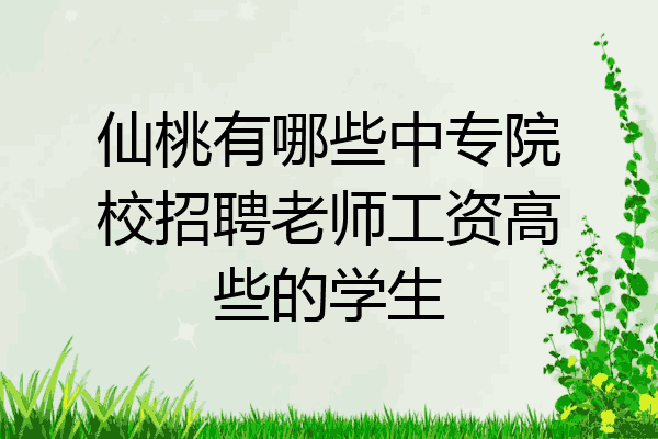 仙桃有哪些中专院校招聘老师工资高些的学生