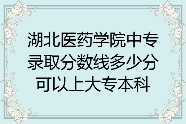 湖北医药学院中专录取分数线多少分可以上大专本科