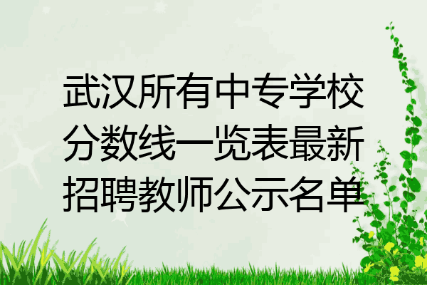 武汉所有中专学校分数线一览表最新招聘教师公示名单