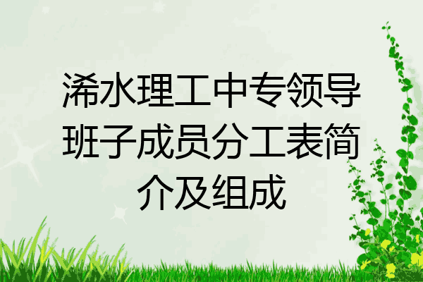 浠水理工中专领导班子成员分工表简介及组成