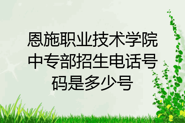 恩施职业技术学院中专部招生电话号码是多少号