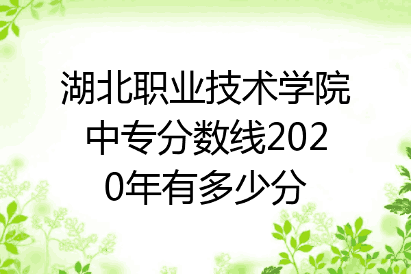 湖北职业技术学院中专分数线2020年有多少分
