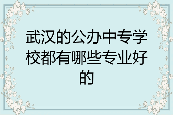 武汉的公办中专学校都有哪些专业好的