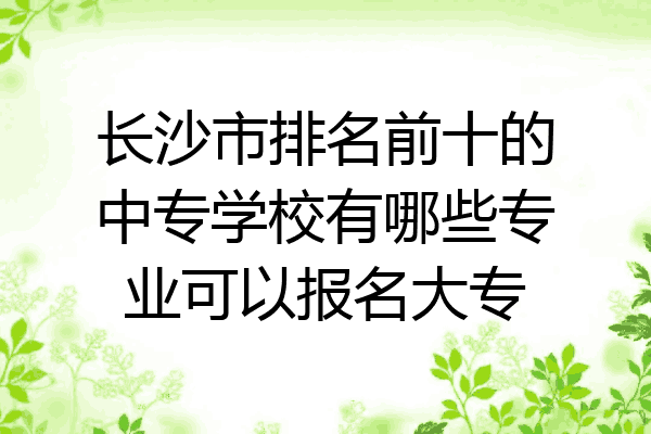长沙市排名前十的中专学校有哪些专业可以报名大专