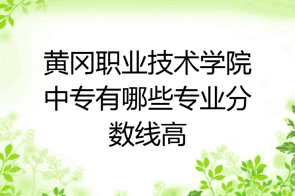 黄冈职业技术学院中专有哪些专业分数线高