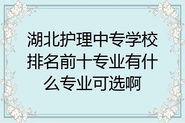 湖北护理中专学校排名前十专业有什么专业可选啊