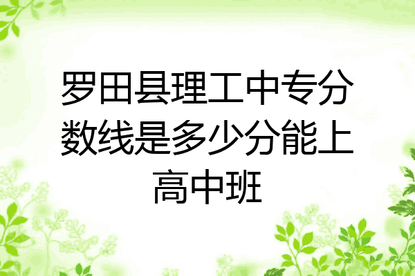 罗田县理工中专分数线是多少分能上高中班