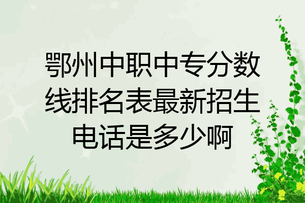 鄂州中职中专分数线排名表最新招生电话是多少啊