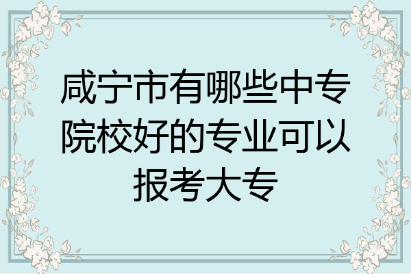 咸宁市有哪些中专院校好的专业可以报考大专
