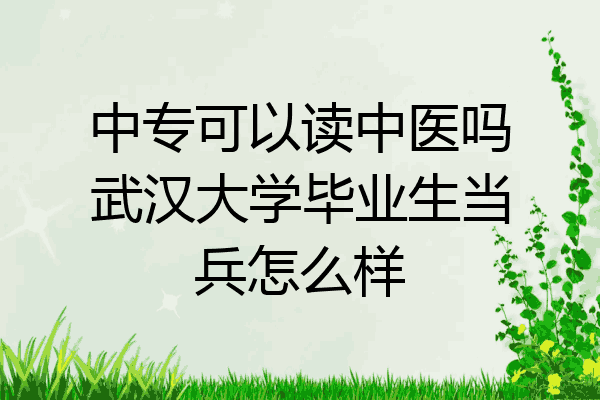 中专可以读中医吗武汉大学毕业生当兵怎么样