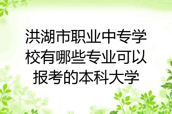洪湖市职业中专学校有哪些专业可以报考的本科大学
