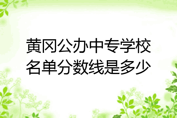 黄冈公办中专学校名单分数线是多少