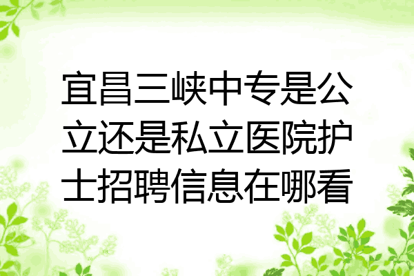宜昌三峡中专是公立还是私立医院护士招聘信息在哪看