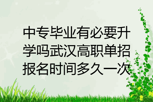 中专毕业有必要升学吗武汉高职单招报名时间多久一次