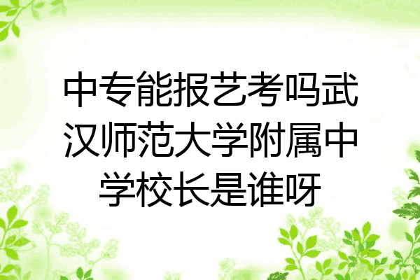 中专能报艺考吗武汉师范大学附属中学校长是谁呀