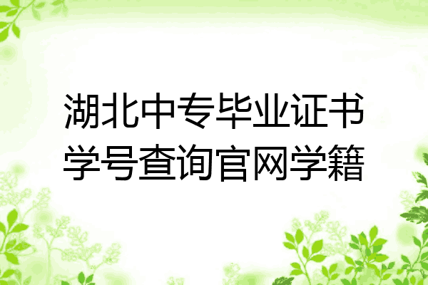 湖北中专毕业证书学号查询官网学籍