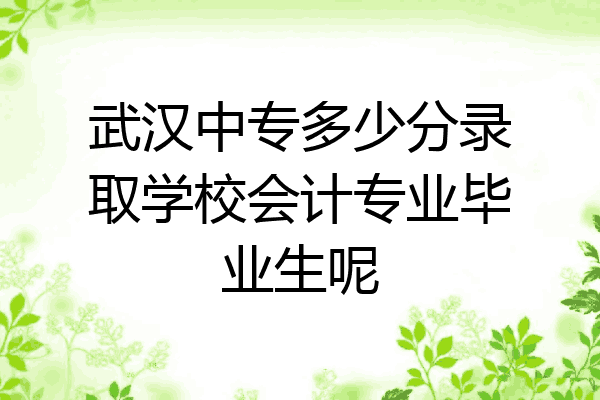 武汉中专多少分录取学校会计专业毕业生呢