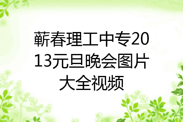 蕲春理工中专2013元旦晚会图片大全视频