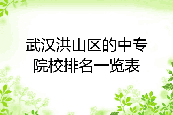 武汉洪山区的中专院校排名一览表