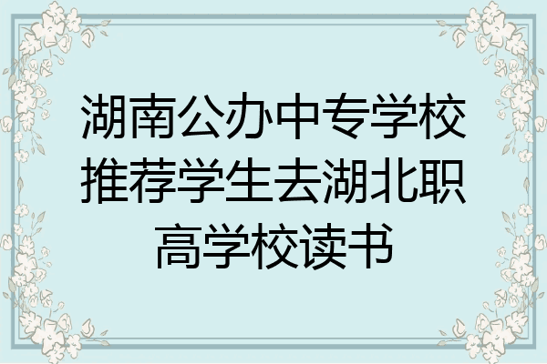 湖南公办中专学校推荐学生去湖北职高学校读书