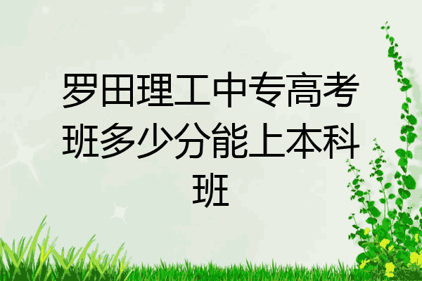 罗田理工中专高考班多少分能上本科班