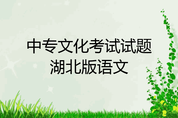 中专文化考试试题湖北版语文