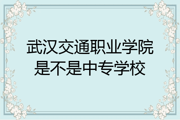 武汉交通职业学院是不是中专学校