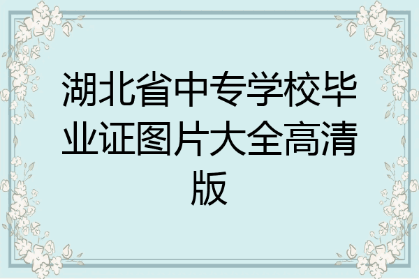 湖北省中专学校毕业证图片大全高清版