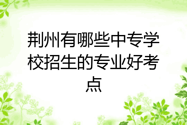 荆州有哪些中专学校招生的专业好考点