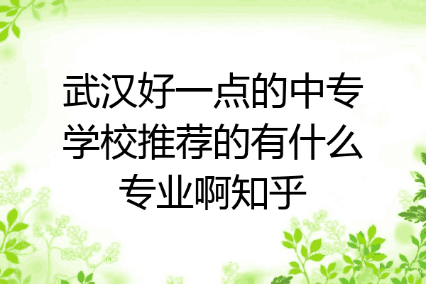 武汉好一点的中专学校推荐的有什么专业啊知乎